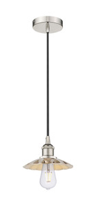 Scallop - 1 Light - 8 inch - Polished Nickel - Cord Hung - Mini Pendant (616-1P-PN-M17-PN)