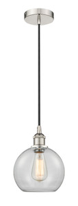 Athens - 1 Light - 8 inch - Polished Nickel - Cord hung - Mini Pendant (616-1P-PN-G122-8-LED) Athens - 1 Light - 8 inch - Polished Nickel - Cord hung - Mini Pendant (616-1P-PN-G122-8-LED)