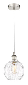 Athens Water Glass - 1 Light - 8 inch - Polished Nickel - Cord hung - Mini Pendant (616-1P-PN-G1215-8-LED)