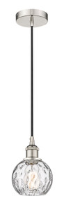 Athens Water Glass - 1 Light - 6 inch - Polished Nickel - Cord hung - Mini Pendant (616-1P-PN-G1215-6-LED)
