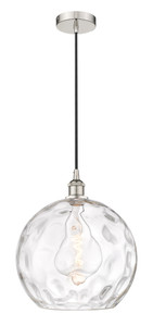 Athens Water Glass - 1 Light - 13 inch - Polished Nickel - Cord hung - Pendant (616-1P-PN-G1215-14-LED)