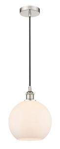 Athens - 1 Light - 10 inch - Polished Nickel - Cord hung - Mini Pendant (616-1P-PN-G121-10-LED) Athens - 1 Light - 10 inch - Polished Nickel - Cord hung - Mini Pendant (616-1P-PN-G121-10-LED)