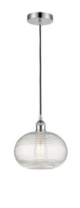 Ithaca - 1 Light - 10 inch - Polished Chrome - Cord hung - Mini Pendant (616-1P-PC-G555-10CL)