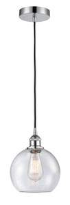 Athens - 1 Light - 8 inch - Polished Chrome - Cord hung - Mini Pendant (616-1P-PC-G124-8)