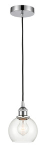 Athens - 1 Light - 6 inch - Polished Chrome - Cord hung - Mini Pendant (616-1P-PC-G122-6)