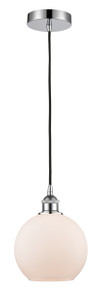 Athens - 1 Light - 8 inch - Polished Chrome - Cord hung - Mini Pendant (616-1P-PC-G121-8)