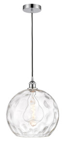 Athens Water Glass - 1 Light - 13 inch - Polished Chrome - Cord hung - Pendant (616-1P-PC-G1215-14)
