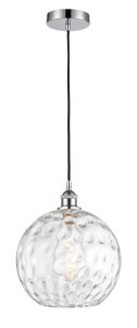 Athens Water Glass - 1 Light - 12 inch - Polished Chrome - Cord hung - Mini Pendant (616-1P-PC-G1215-12-LED)