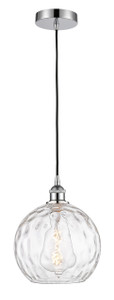 Athens Water Glass - 1 Light - 10 inch - Polished Chrome - Cord hung - Mini Pendant (616-1P-PC-G1215-10)