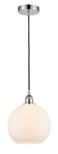Athens - 1 Light - 10 inch - Polished Chrome - Cord hung - Mini Pendant (616-1P-PC-G121-10)