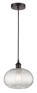 Ithaca - 1 Light - 10 inch - Oil Rubbed Bronze - Cord hung - Mini Pendant (616-1P-OB-G555-10CL)