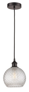 Athens - 1 Light - 8 inch - Oil Rubbed Bronze - Cord hung - Mini Pendant (616-1P-OB-G122C-8CL)
