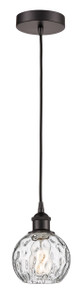 Athens Water Glass - 1 Light - 6 inch - Oil Rubbed Bronze - Cord hung - Mini Pendant (616-1P-OB-G1215-6)