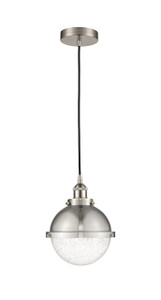 Hampden - 1 Light - 9 inch - Brushed Satin Nickel - Cord hung - Mini Pendant (616-1PH-SN-HFS-84-SN-LED)