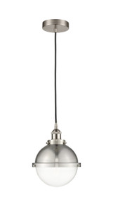 Hampden - 1 Light - 9 inch - Brushed Satin Nickel - Cord hung - Mini Pendant (616-1PH-SN-HFS-82-SN)