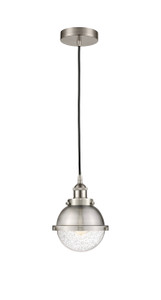 Hampden - 1 Light - 7 inch - Brushed Satin Nickel - Cord hung - Mini Pendant (616-1PH-SN-HFS-64-SN-LED)