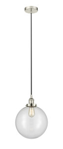 Beacon - 1 Light - 12 inch - Polished Nickel - Cord hung - Mini Pendant (616-1PH-PN-G202-12-LED)