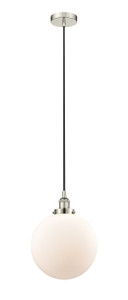 Beacon - 1 Light - 12 inch - Polished Nickel - Cord hung - Mini Pendant (616-1PH-PN-G201-12)