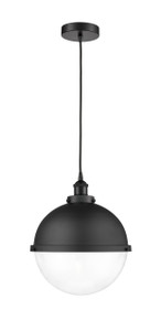 Hampden - 1 Light - 13 inch - Matte Black - Cord hung - Pendant (616-1PH-BK-HFS-122-BK)
