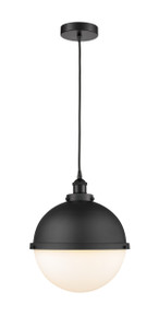 Hampden - 1 Light - 13 inch - Matte Black - Cord hung - Pendant (616-1PH-BK-HFS-121-BK)