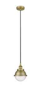 Hampden - 1 Light - 7 inch - Brushed Brass - Cord hung - Mini Pendant (616-1PH-BB-HFS-64-BB-LED)