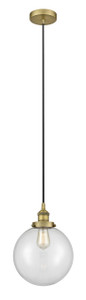 Beacon - 1 Light - 10 inch - Brushed Brass - Cord hung - Mini Pendant (616-1PH-BB-G202-10-LED)