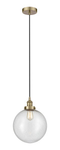 Beacon - 1 Light - 12 inch - Antique Brass - Cord hung - Mini Pendant (616-1PH-AB-G204-12-LED)