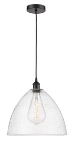 Bristol - 1 Light - 16 inch - Matte Black - Cord hung - Pendant (616-1P-BK-GBD-164)