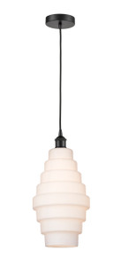 Cascade - 1 Light - 8 inch - Matte Black - Cord hung - Mini Pendant (616-1P-BK-G671-8-LED)