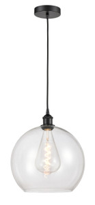 Athens - 1 Light - 14 inch - Matte Black - Cord hung - Pendant (616-1P-BK-G122-14-LED)