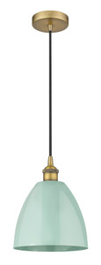 Plymouth - 1 Light - 9 inch - Brushed Brass - Cord hung - Mini Pendant (616-1P-BB-MBD-9-SF-LED)