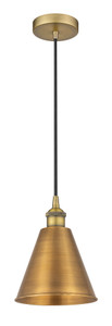 Berkshire - 1 Light - 8 inch - Brushed Brass - Cord hung - Mini Pendant (616-1P-BB-MBC-8-BB)