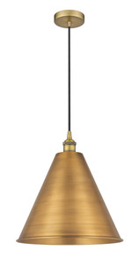 Berkshire - 1 Light - 16 inch - Brushed Brass - Cord hung - Mini Pendant (616-1P-BB-MBC-16-BB-LED)