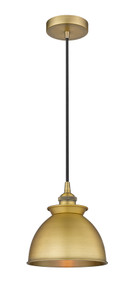 Adirondack - 1 Light - 8 inch - Brushed Brass - Cord hung - Mini Pendant (616-1P-BB-M14-BB)