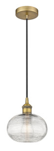 Ithaca - 1 Light - 8 inch - Brushed Brass - Cord hung - Mini Pendant (616-1P-BB-G555-8CL)