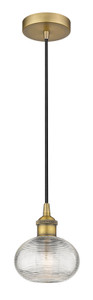 Ithaca - 1 Light - 6 inch - Brushed Brass - Cord hung - Mini Pendant (616-1P-BB-G555-6CL)