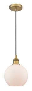 Athens - 1 Light - 8 inch - Brushed Brass - Cord hung - Mini Pendant (616-1P-BB-G121-8-LED) Athens - 1 Light - 8 inch - Brushed Brass - Cord hung - Mini Pendant (616-1P-BB-G121-8-LED)