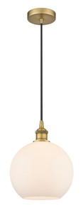 Athens - 1 Light - 10 inch - Brushed Brass - Cord hung - Mini Pendant (616-1P-BB-G121-10-LED) Athens - 1 Light - 10 inch - Brushed Brass - Cord hung - Mini Pendant (616-1P-BB-G121-10-LED)