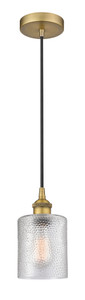 Cobbleskill - 1 Light - 5 inch - Brushed Brass - Cord hung - Mini Pendant (616-1P-BB-G112)