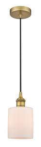 Cobbleskill - 1 Light - 5 inch - Brushed Brass - Cord hung - Mini Pendant (616-1P-BB-G111)