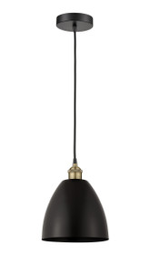 Bristol - 1 Light - 9 inch - Black Antique Brass - Cord hung - Mini Pendant (616-1P-BAB-MBD-9-BK)