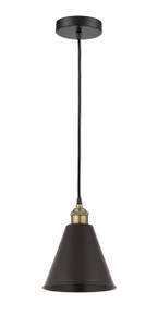 Berkshire - 1 Light - 8 inch - Black Antique Brass - Cord hung - Mini Pendant (616-1P-BAB-MBC-8-BK)