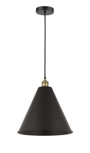 Berkshire - 1 Light - 16 inch - Black Antique Brass - Cord hung - Mini Pendant (616-1P-BAB-MBC-16-BK-LED)