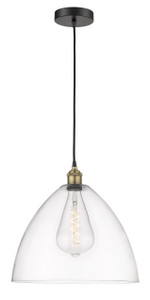 Bristol - 1 Light - 16 inch - Black Antique Brass - Cord hung - Pendant (616-1P-BAB-GBD-162-LED)