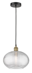 Ithaca - 1 Light - 12 inch - Black Antique Brass - Cord hung - Mini Pendant (616-1P-BAB-G555-12CL)