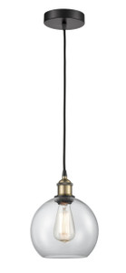 Athens - 1 Light - 8 inch - Black Antique Brass - Cord hung - Mini Pendant (616-1P-BAB-G122-8)