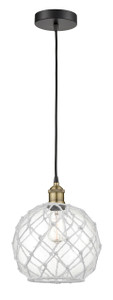Edison - 1 Light - 10 inch - Black Antique Brass - Mini Pendant (616-1P-BAB-G122-10RW)