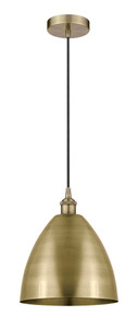 Bristol - 1 Light - 12 inch - Antique Brass - Cord hung - Mini Pendant (616-1P-AB-MBD-12-AB)