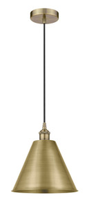 Berkshire - 1 Light - 12 inch - Antique Brass - Cord hung - Mini Pendant (616-1P-AB-MBC-12-AB-LED)
