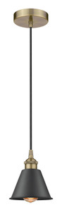 Smithfield - 1 Light - 7 inch - Antique Brass - Cord hung - Mini Pendant (616-1P-AB-M8-BK)